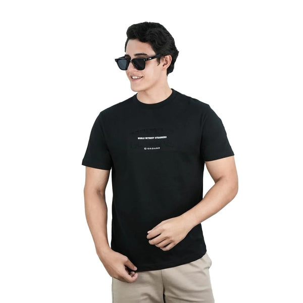 Men's Slim Fit Cotton Jersey Crew Neck Print Tee (WWS)