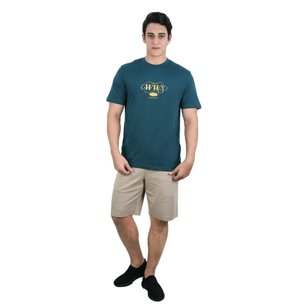 Men's Slim Fit Cotton Jersey Crew Neck Print Tee (WWS)