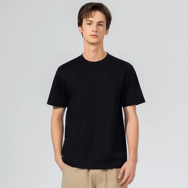 Cotton Interlock Crewneck Short Sleeve Slim Embroidery Tee (Liquid Touch)