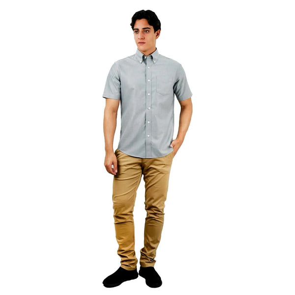 Cotton Oxford Flannel Short Sleeve Regular Wrinkle Free (Premium)