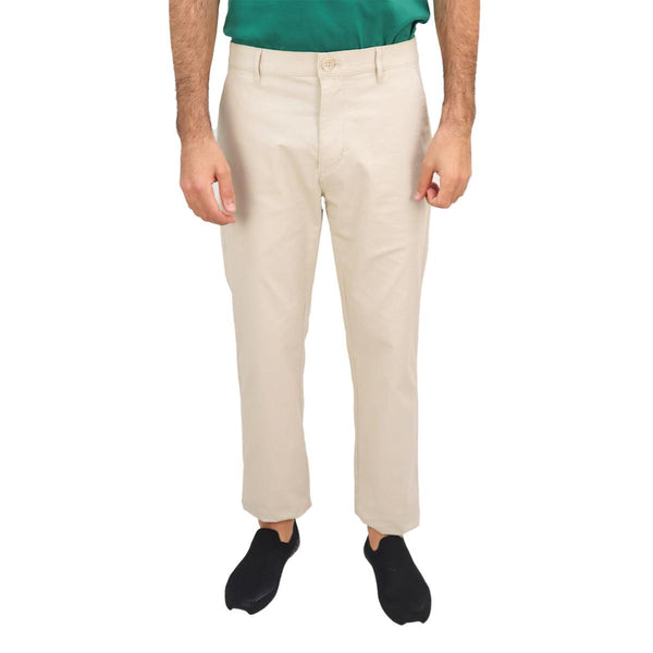 Cotton/Elastane Twill Low Rise Tapered Elastic Waist Khakis