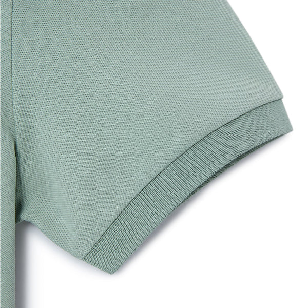 Cotton/Lycra Pique Flat Knitted Collar Short Sleeve Slim Embroidery Lion Polo