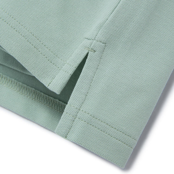 Cotton/Lycra Pique Flat Knitted Collar Short Sleeve Slim Embroidery Lion Polo