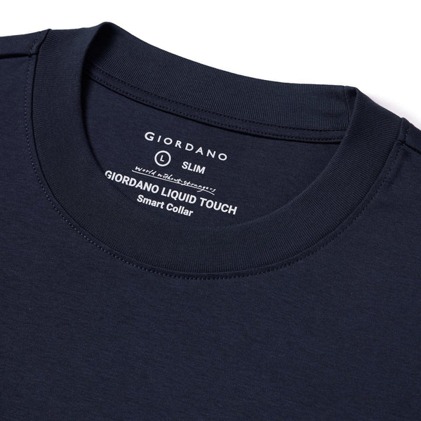 Cotton Interlock Crewneck Short Sleeve Slim Embroidery Tee (Liquid Touch)