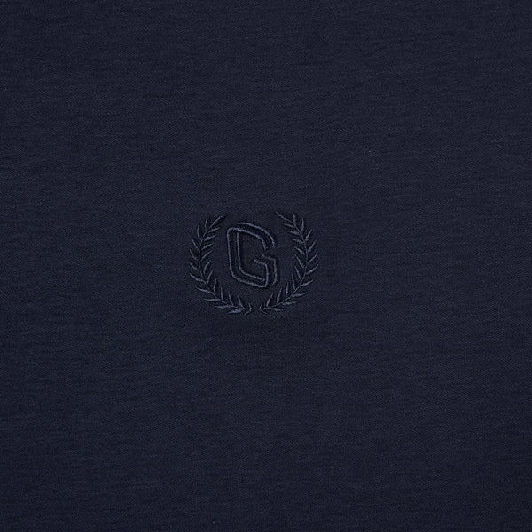 Cotton Interlock Crewneck Short Sleeve Slim Embroidery Tee (Liquid Touch)