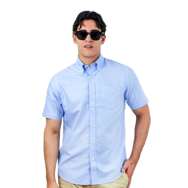 Cotton Oxford Flannel Short Sleeve Regular Wrinkle Free (Premium)