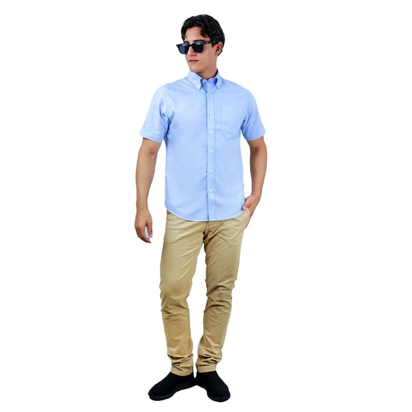 Cotton Oxford Flannel Short Sleeve Regular Wrinkle Free (Premium)