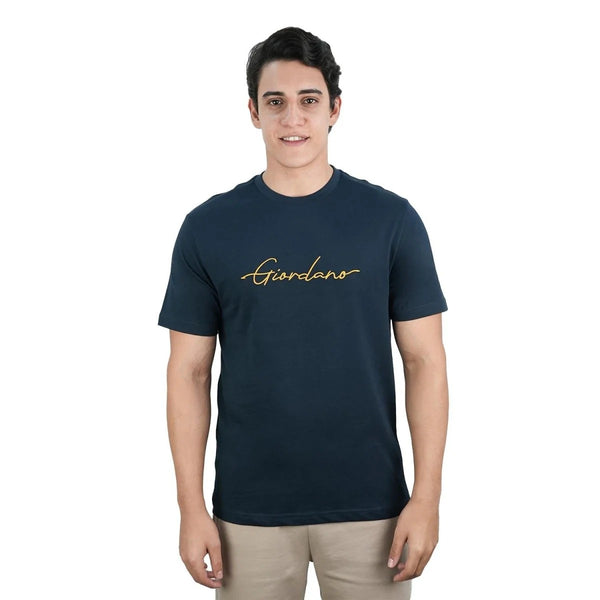 Men's Slim Fit Cotton Signature Print Tee