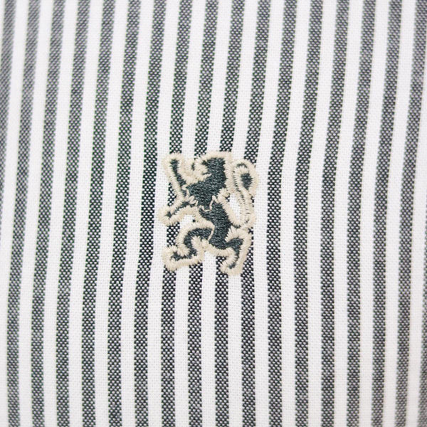 Cotton Oxford Long Sleeve Slim Embroidery Garment Wash Shirt