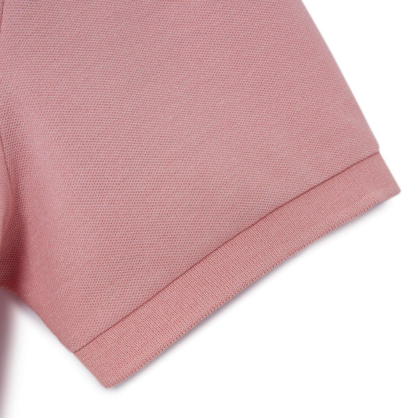 Cotton/Lycra Pique Flat Knitted Collar Short Sleeve Slim Embroidery Lion Polo