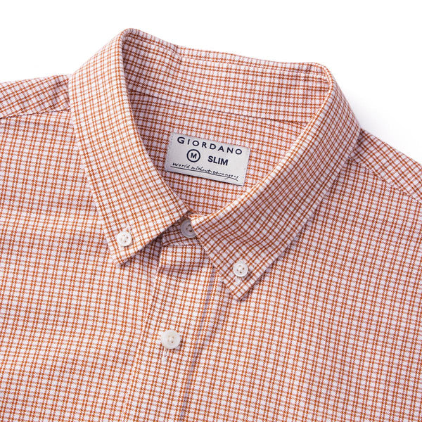 Cotton Oxford Long Sleeve Slim Embroidery Garment Wash Shirt