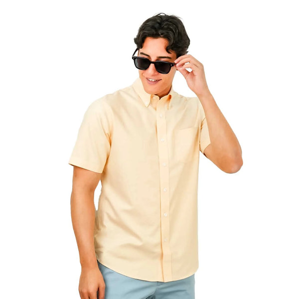 Cotton Oxford Flannel Short Sleeve Regular Wrinkle Free (Premium)