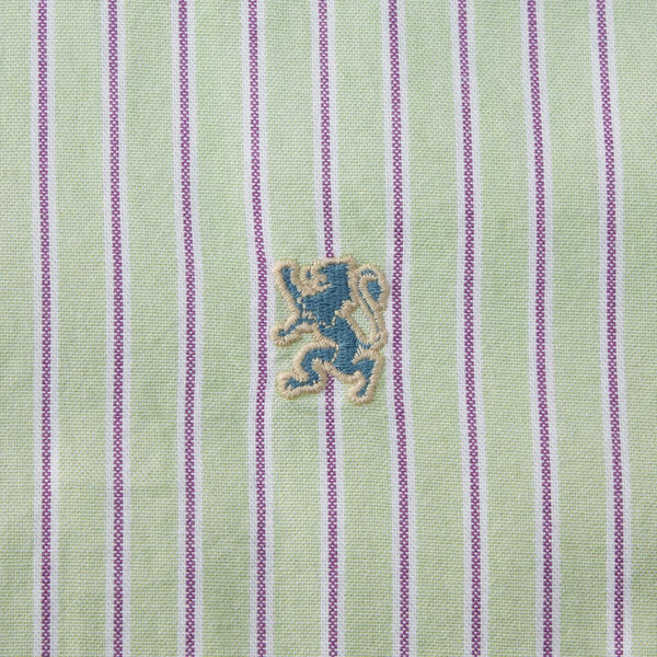 Cotton Oxford Long Sleeve Slim Embroidery Garment Wash Shirt