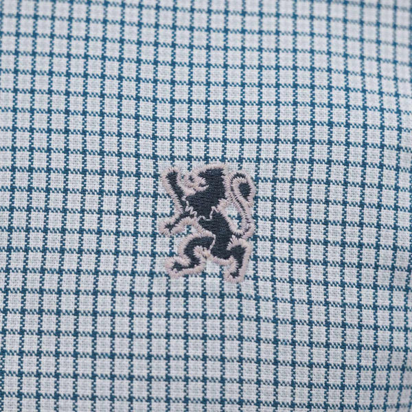 Cotton Oxford Long Sleeve Slim Embroidery Garment Wash Shirt