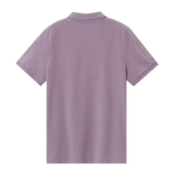 Cotton/Lycra Pique Flat Knitted Collar Short Sleeve Slim Embroidery Lion Polo