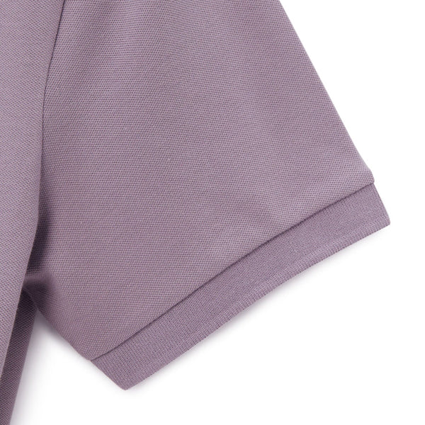 Cotton/Lycra Pique Flat Knitted Collar Short Sleeve Slim Embroidery Lion Polo