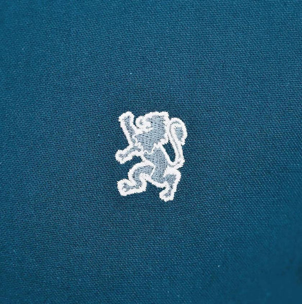 Cotton Oxford Long Sleeve Slim Embroidery Garment Wash Shirt