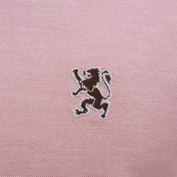 Cotton Oxford Long Sleeve Slim Embroidery Garment Wash Shirt