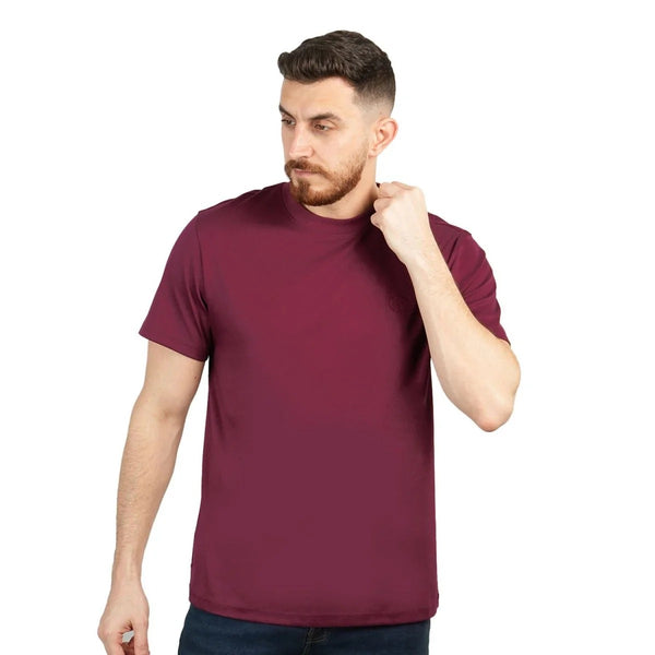 Cotton Interlock Crewneck Short Sleeve Slim Embroidery Tee (Liquid Touch)