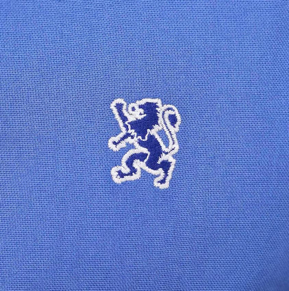 Cotton Oxford Long Sleeve Slim Embroidery Garment Wash Shirt