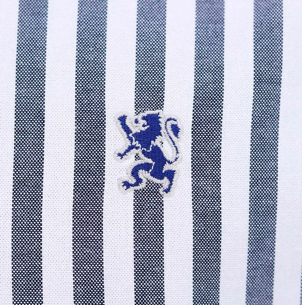 Cotton Oxford Long Sleeve Slim Embroidery Garment Wash Shirt