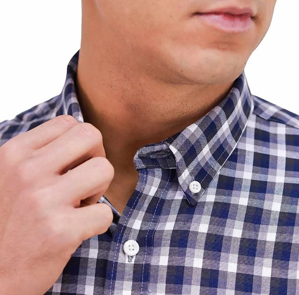 Cotton Oxford Long Sleeve Slim Embroidery Garment Wash Shirt