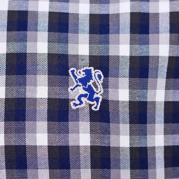 Cotton Oxford Long Sleeve Slim Embroidery Garment Wash Shirt