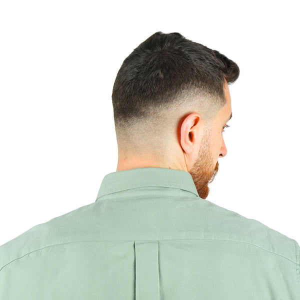 Cotton Oxford Long Sleeve Slim Embroidery Garment Wash Shirt