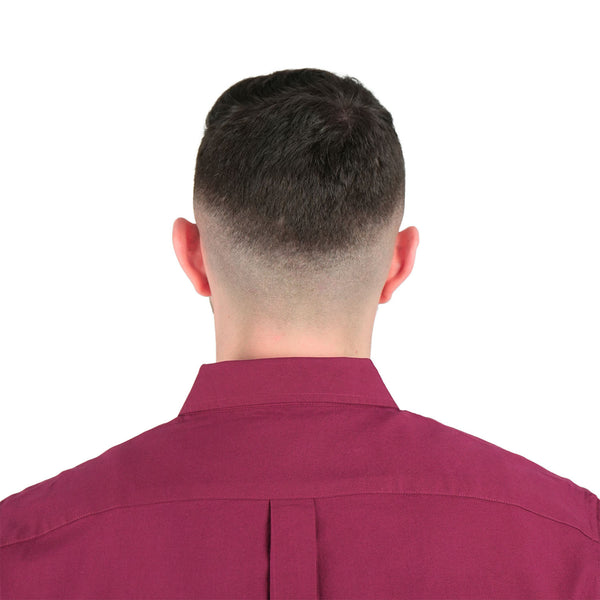 Cotton Oxford Long Sleeve Slim Embroidery Garment Wash Shirt