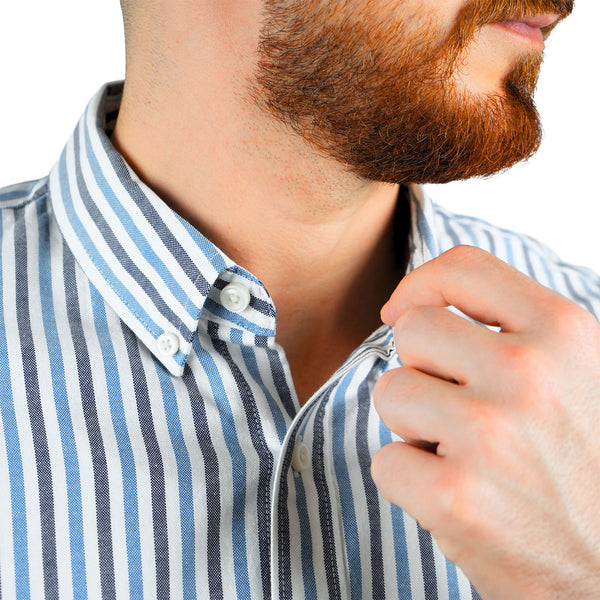 Cotton Oxford Long Sleeve Slim Embroidery Garment Wash Shirt