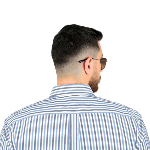 Cotton Oxford Long Sleeve Slim Embroidery Garment Wash Shirt