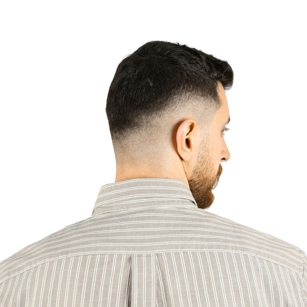 Cotton Oxford Long Sleeve Slim Embroidery Garment Wash Shirt