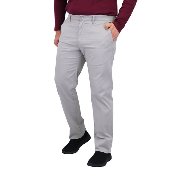 Cotton/Elastane Twill Low Rise Tapered Elastic Waist Khakis