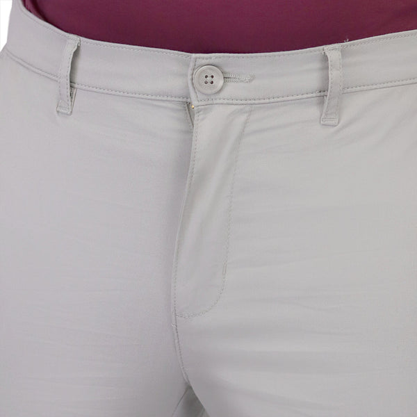 Cotton/Elastane Twill Low Rise Tapered Elastic Waist Khakis