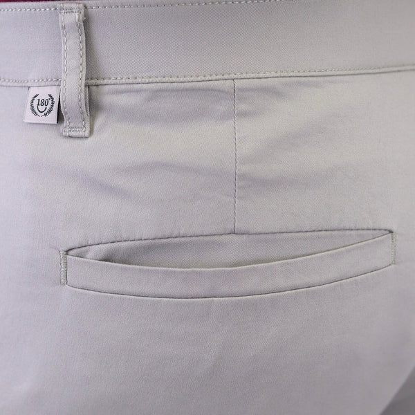 Cotton/Elastane Twill Low Rise Tapered Elastic Waist Khakis