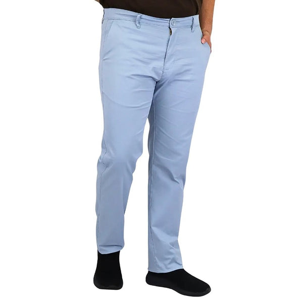 Cotton/Elastane Twill Low Rise Tapered Elastic Waist Khakis