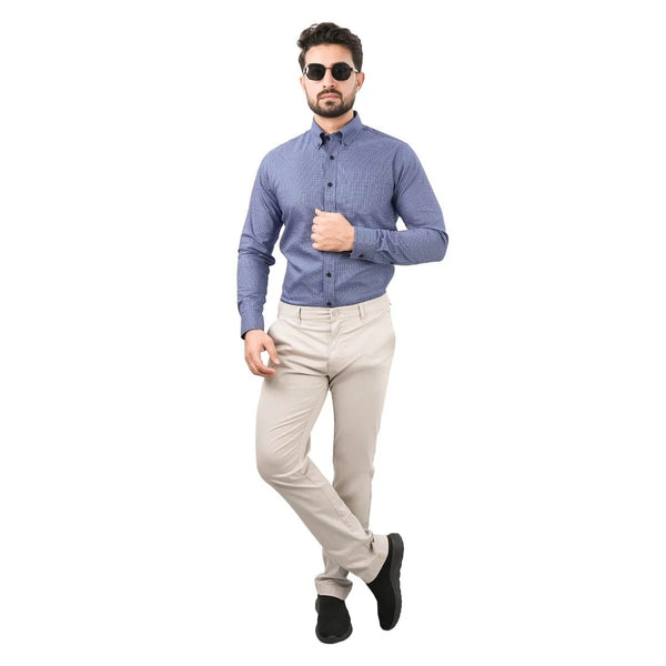 Cotton/Elastane Twill Low Rise Tapered Elastic Waist Khakis