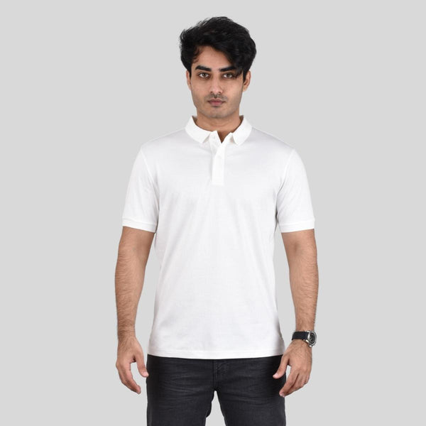 Cotton Interlock Knitted Collar Short Sleeve Slim Print Solid Polo (Liquid Touch)