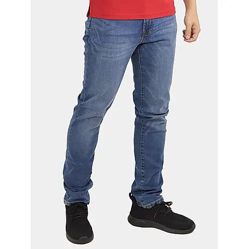 Cotton/Spandex Denim Rise Skinny Tapered Jeans