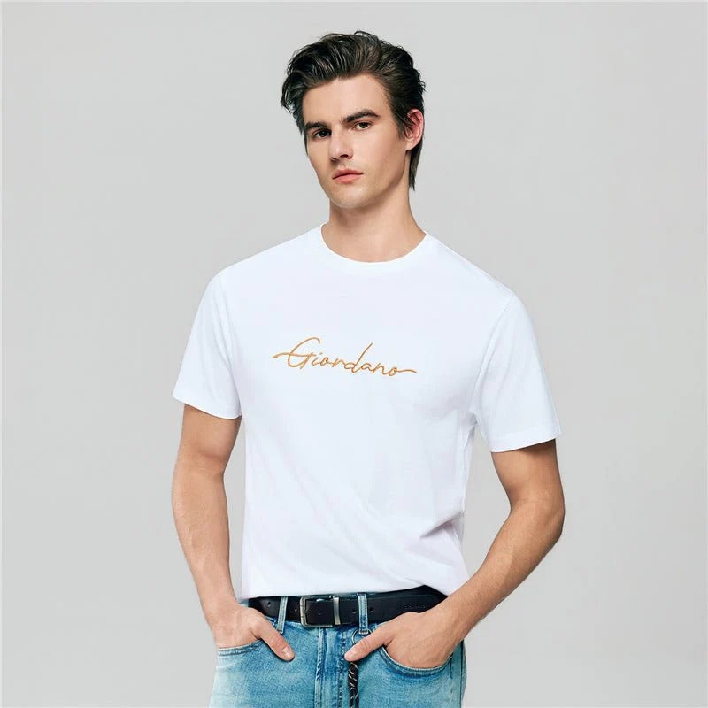 Men's Slim Fit Cotton Signature Print Tee