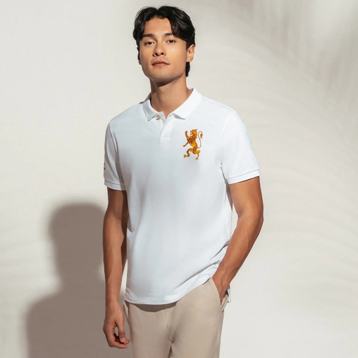 Men’s Slim Fit 3D Lion CNY Lycra Pique Polo