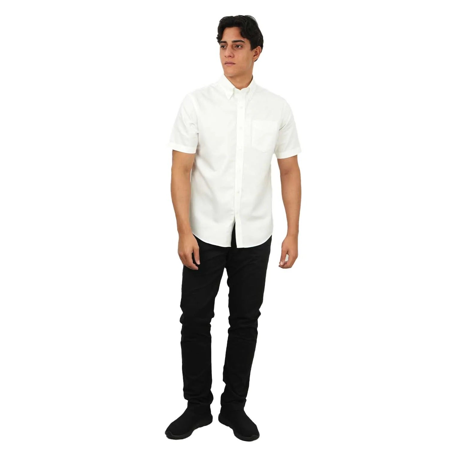 قطن أكسفورد فلانيل بأكمام قصيرة، عادي، مقاوم للتجاعيد (ممتاز)