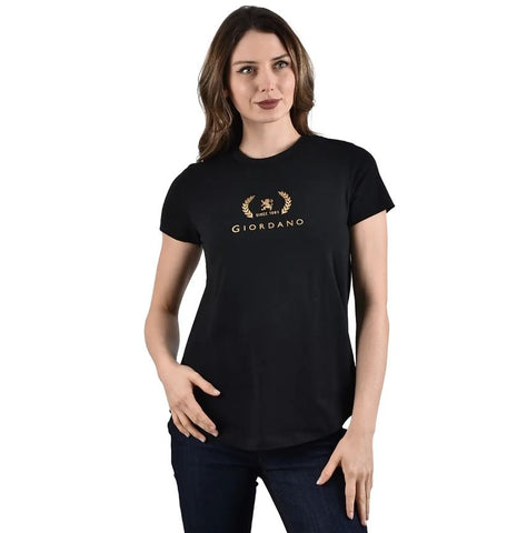 Women Cotton Jersey Crewneck Short Sleeve Regular Print Tees