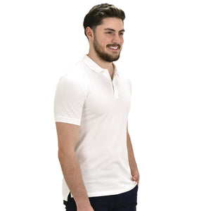 Cotton/Lycra Pique Knitted Collar Short Sleeve Embroidery Solid Polo