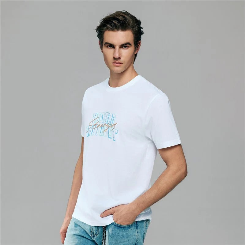 Men’s Slim Cotton Crew Neck WWS Graphic Print Tee
