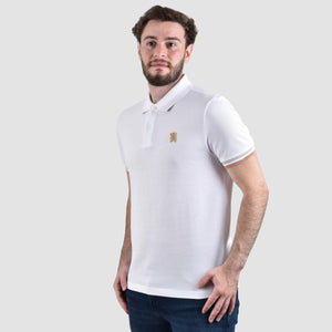 Cotton Pique Flat Knitted Collar Short Sleeve Embroidery Solid Polo (Performance Polo)