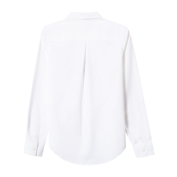 Women Cotton/Lycra Oxford Collar Long Sleeve New Slim Embroidery Shirt