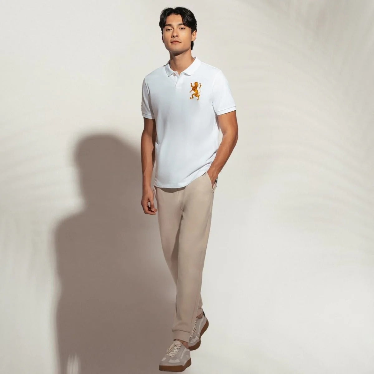 Men’s Slim Fit 3D Lion CNY Lycra Pique Polo