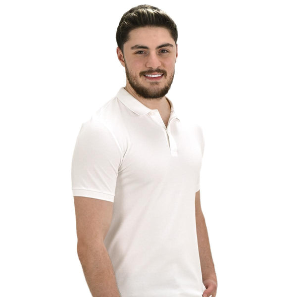 Cotton/Lycra Pique Knitted Collar Short Sleeve Embroidery Solid Polo