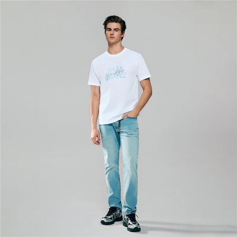 Men’s Slim Cotton Crew Neck WWS Graphic Print Tee